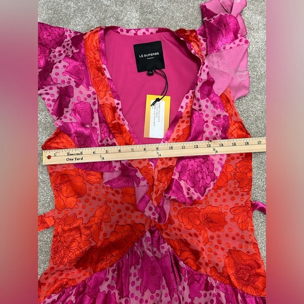Le Superbe Aurora Flora Lil Flirt Ruffled Mini Dress - size 6 - NWT - Picture 12 of 16